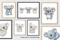15 Bundle Watercolor Cute Koala Animal Sleeping Kids Sticker Product Image 4