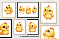 15 Bundle Watercolor Cute Chicks Yellow Chicken Easter Farm Product Image 4