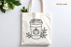Hand Drawn Fall Coffee Cup With Pumpkin SVG Product Image 4