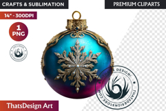 Christmas Jewel Baubles Clipart | Elegant Holiday Ornaments Product Image 1