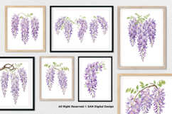 15 Bundle Watercolor Wisteria Flower Romantic Japanese Product Image 4