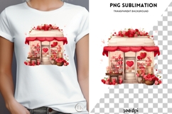 Watercolor Valentine shop png design for T-shirts Product Image 4