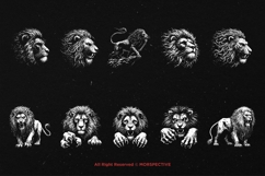 10 Bundle Dark Art Leo Zodiac Lion Beast Animal Tattoo Product Image 6