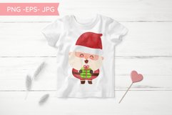 Watercolor santa christmas watercolour happy new year xmas Product Image 3
