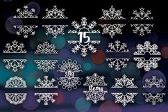 Papercut Snowflakes Split Monograms- 15 SVG items Product Image 4