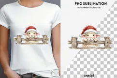 Christmas peeking character png design for T-shirts Product Image 4