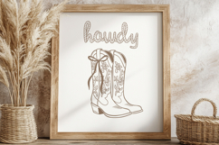 Neutral Coquette Bow Cowboy Boots Print Product Image 4