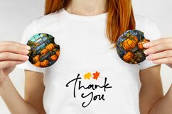Stained Glass Car Coaster Sublimation, Fall Pumpkins Coaster Product Image 4