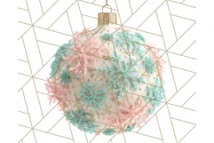Coral and Aqua Christmas Clipart PNG, Pastel Holiday Art Product Image 4