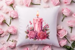 Retro Valentine Watercolor Clipart, Pink Valentine Product Image 4