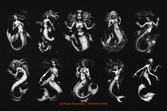 10 Bundle Dark Art Mermaid Girl Women Siren Sea Myth Magical Product Image 6