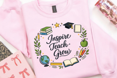 Inspire Teach Grow PNG, Teacher Appreciation Sublimation Des Product Image 3