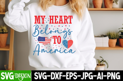 My Heart Belongs to America SVG Design,4th of July Svg Files Product Image 2