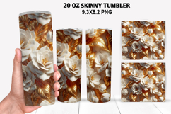 3D Flower Skinny Tumbler 20oz Wrap Design,Flowers Tumble PNG Product Image 1