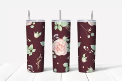 Flowers Roses sublimation design. Skinny tumbler wrap design Product Image 3
