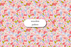 Seamless Pink Floral Pattern, Spring Flowers Digital Paper Product Image 1