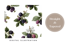 Blackberry Tumbler Wrap Design, Floral Tumbler Template Product Image 4