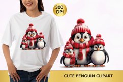 christmas cute penguin clipart, penguin sublimation Product Image 1