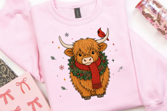Highland Cow Christmas PNG Clipart, Cute Christmas Cow Product Image 2