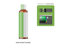 Amber Flip Top Bottle - 100ml - PSD Mockup Product Image 4