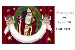 St Nicholas &amp; angels clipart. Christmas clipart and posters Product Image 4