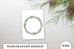 Watercolor Christmas Floral Wreath png Product Image 4