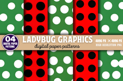 Ladybug Graphics Pattern Digital Paper Background PNG Product Image 1