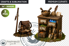 Cosy Witch's Apothecary magic Clipart PNG witchcraft graphic Product Image 1