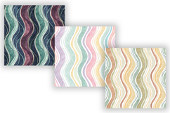 Wavy Hand Drawn Stripe Digital Paper, Seamless Watercolor Product Image 4