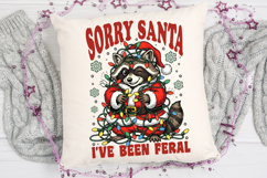 Sorry Santa I&#039;ve Been Feral Png, Christmas Raccoon png. Product Image 5