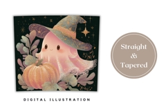 Halloween Ghost Tumbler Wrap Design, Halloween Pumpkin PNG Product Image 4