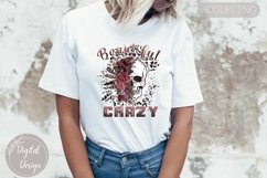 Beautiful Crazy Floral Skull Sublimation Design Png Product Image 3