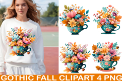 Gothic Fall Clipart PNG Dark Autumn Watercolor PNG Product Image 1