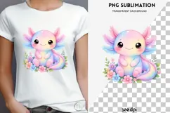 Pastel kawaii axolotl png design for T-shirts Product Image 4