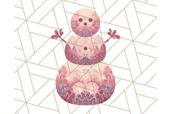 Patterned Snowman Silhouette PNG Clipart Product Image 4