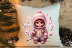 Cute Pink Christmas Animals Clipart Sublimation Product Image 4