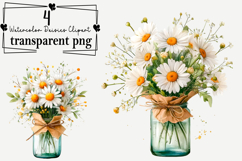 Watercolor Daisies Clipart Watercolor PNG Product Image 1