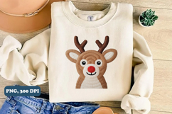 Patchwork Yarn Crochet Reindeer Bow Png sublimation Product Image 4