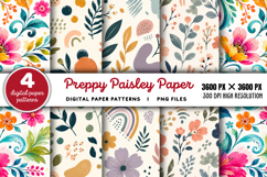 Bright Preppy Paisley Digital Paper PNG Product Image 1