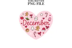 December heart png design for T-shirts Product Image 1