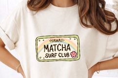 Retro Matcha Surf Club Clipart - Cute Coastal PNG Graphics Product Image 4