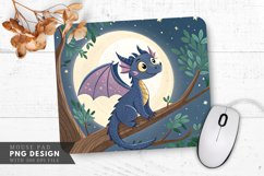 Moonlit Dragon in a Tree Mouse Pad PNG Design Product Image 1
