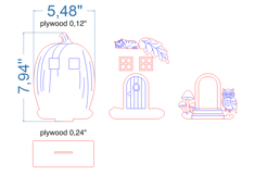 Pumpkin House SVG laser cut files for Glowforge Product Image 4
