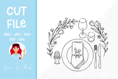 Easter SVG Line Art Cut File Product Image 1