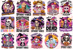 Funny Skeleton Coffee PNG Bundle Product Image 1