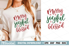 Merry joyful blessed SVG, Christmas SVG Design, Christmas Product Image 1