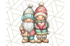 Scandinavian Christmas Gnomes Clipart PNG, Cute Gnome Png Product Image 4