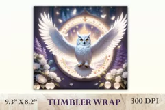 Sublimation Tumbler Wrap 3D White Owl / Png file Product Image 2