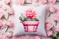 Pink Valentine Succulent Pot Clipart Product Image 4