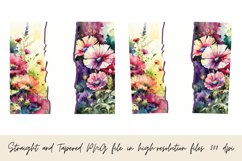 Watercolor spring flowers 20Oz Tumbler Sublimation Wrap Product Image 4